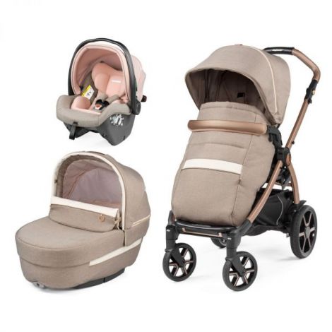 Carucior 3 in 1 Peg Perego Book, SLK, 0 - 22 kg, Mon Amour, Bej   Roz - imagine 15